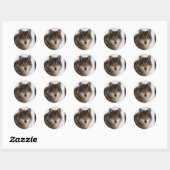 Sticker Rond Loup gris européen (Feuille)
