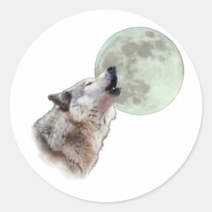 Sticker Rond Loup hurlant