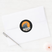Sticker Rond Loup hurlant sur la Lune Vibes Éffrayantes Hallowe (Enveloppe)