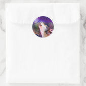 Sticker Rond Loup la nuit (Sac)