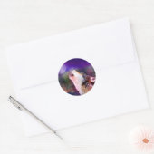 Sticker Rond Loup la nuit (Enveloppe)