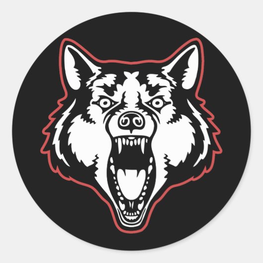 Sticker Rond Loup narling (Devant)