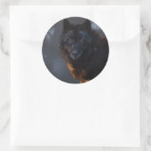 Sticker Rond loup noir (Sac)
