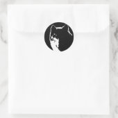 Sticker Rond Loup noir et blanc (Sac)