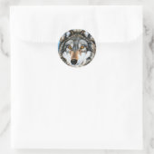 Sticker Rond Loup peint (Sac)