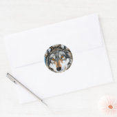 Sticker Rond Loup peint (Enveloppe)