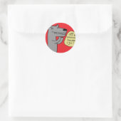 Sticker Rond Loup (rouge) (Sac)