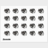 Sticker Rond Loup sauvage (Feuille)