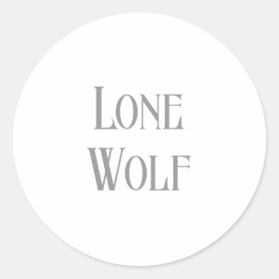 Sticker Rond Loup solitaire Mâle Sigma Minimaliste Moderne