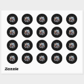 Sticker Rond Loup Workout Gym Fighter Bodybuilder  (Feuille)