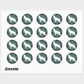 Sticker Rond Loups (Feuille)