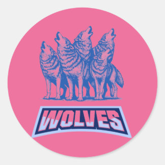 Sticker Rond Loups Lance Oreiller