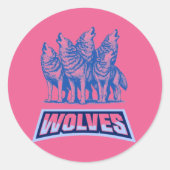 Sticker Rond Loups Lance Oreiller (Devant)