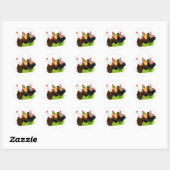 Sticker Rond Lourd ajout de coq (Feuille)
