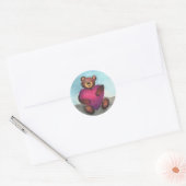Sticker Rond L'ours a le coeur (Enveloppe)