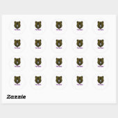 Sticker Rond L'ours Brown en colère (Feuille)