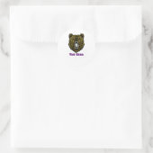Sticker Rond L'ours Brown en colère (Sac)