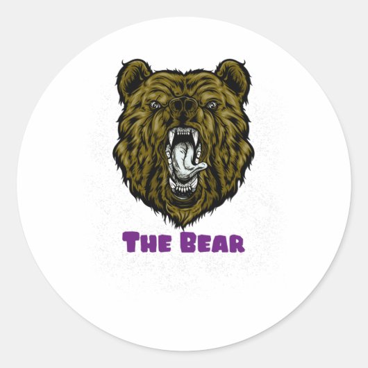 Sticker Rond L'ours Brown en colère (Devant)