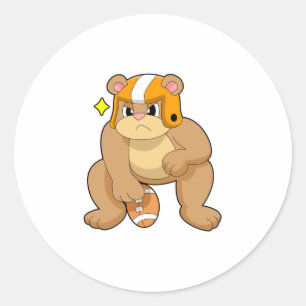 Sticker Rond L'ours dans les sports de football