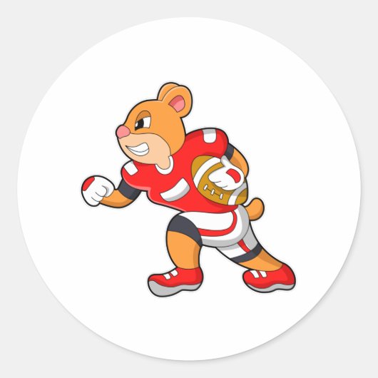 Sticker Rond L'ours dans les sports de football (Devant)