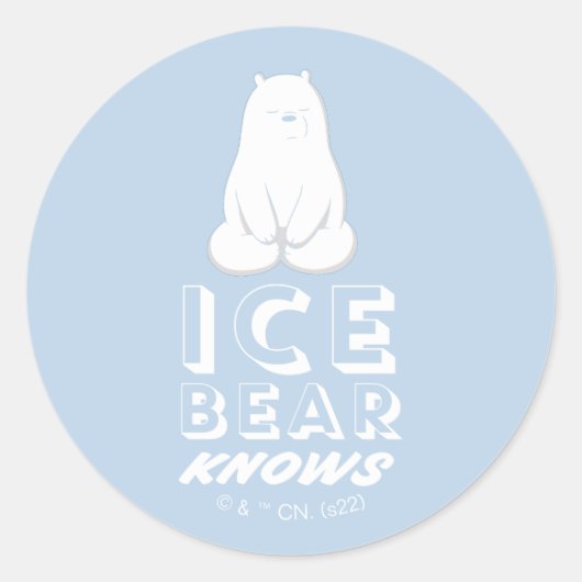 Sticker Rond L'Ours De Glace Connaît (Devant)