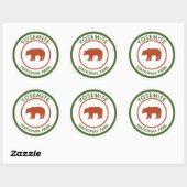 Sticker Rond L'ours du parc national de Yosemite (Feuille)