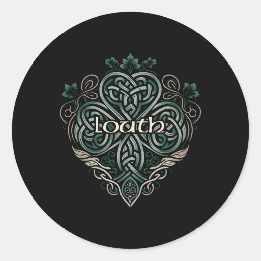 Sticker Rond Louth Ireland Celtic Shamrock Gaelic (Devant)