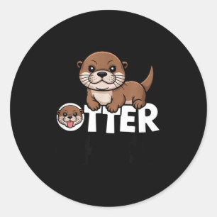 Sticker Rond Loutre Chaos Drôle Amateur D'animaux Mignon Jeux D