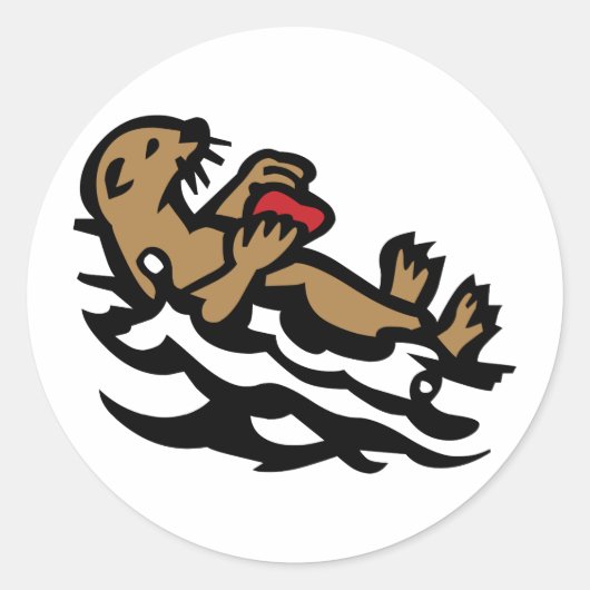 Sticker Rond Loutre de mer (Devant)