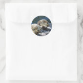 Sticker Rond Loutres de mer (Sac)