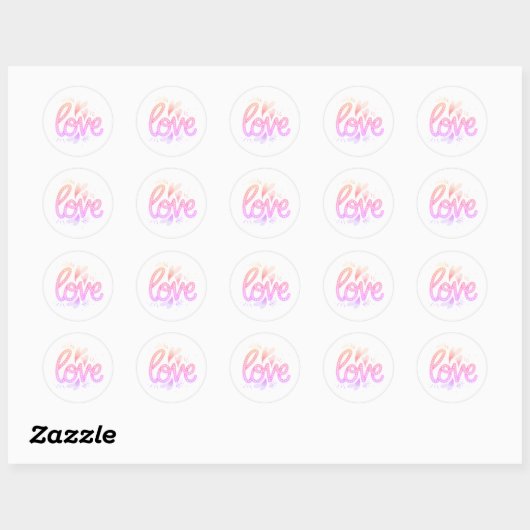 Sticker Rond Love (Feuille)