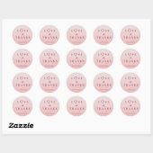 Sticker Rond Love and Thanks Quote with Heart in Burgundy (Feuille)