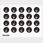 Sticker Rond Love ASL Signal Langue Puzzle Papillon Autisme Awa (Feuille)