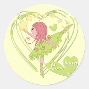 Sticker Rond Love Ballet Tshirts et cadeaux