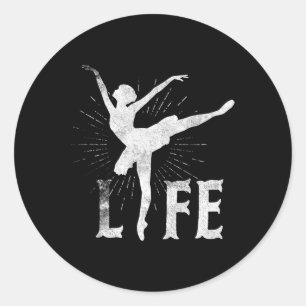 Sticker Rond Love Ballet Vie T Chemise Danseuse Cadeaux bal de