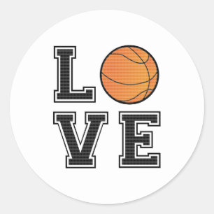 Sticker Rond Love Basketball