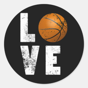 Sticker Rond Love Basketball Design Cool Pour Les Amateurs De S
