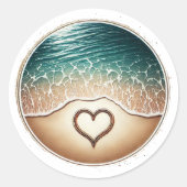 Sticker Rond Love Beach (Devant)