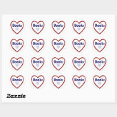 Sticker Rond Love Books (Feuille)