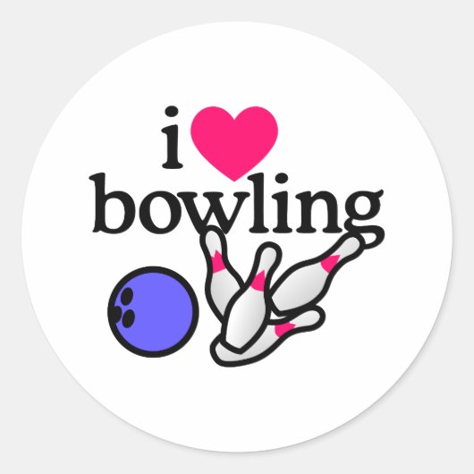 Sticker Rond Love Bowling (Devant)