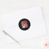 Sticker Rond Love Bowling Cute Bowling Femmes Bowler (Enveloppe)