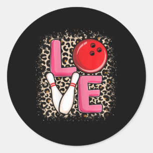 Sticker Rond Love Bowling Cute Bowling Femmes Bowler