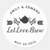 Sticker Rond Love Brew Mariage Tea Favo logo (Devant)