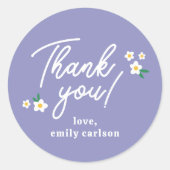 Sticker Rond Love Bug Floral Lavender Baby Girl Douche (Devant)