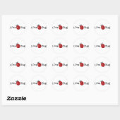 Sticker Rond Love Bug - Ladybug (Feuille)