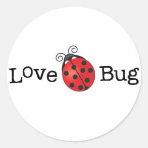 Sticker Rond Love Bug - Ladybug