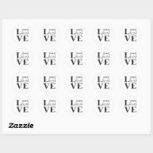 Sticker Rond Love Cats (Feuille)