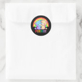 Sticker Rond Love Cats Rainbow Black (Sac)