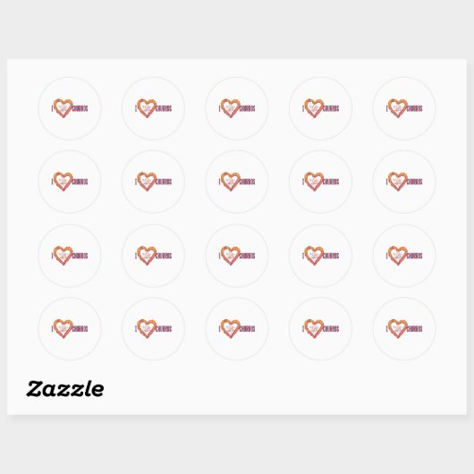Sticker Rond Love churros (Feuille)