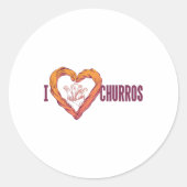 Sticker Rond Love churros (Devant)
